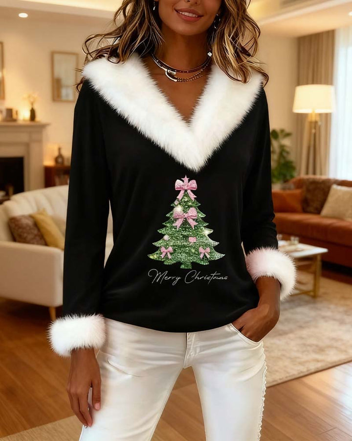 Top Grand Fur Printed Christmas