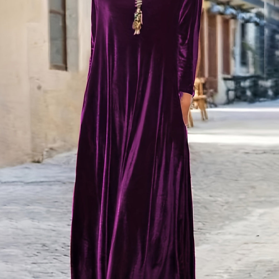 Nessa - Luxe Velvet Flow Maxi Dress