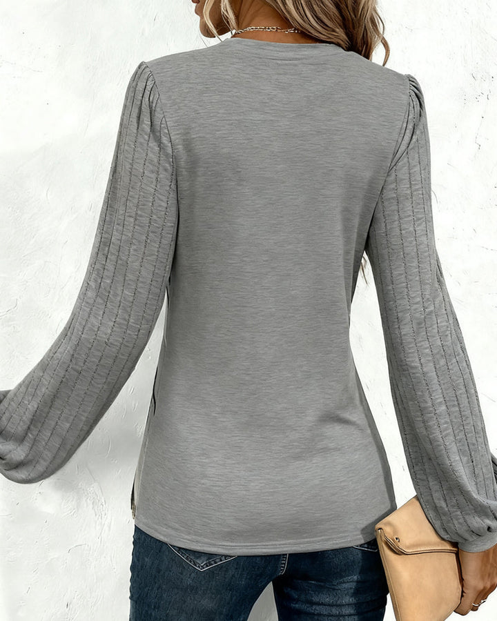 Striped Lantern Sleeve Top