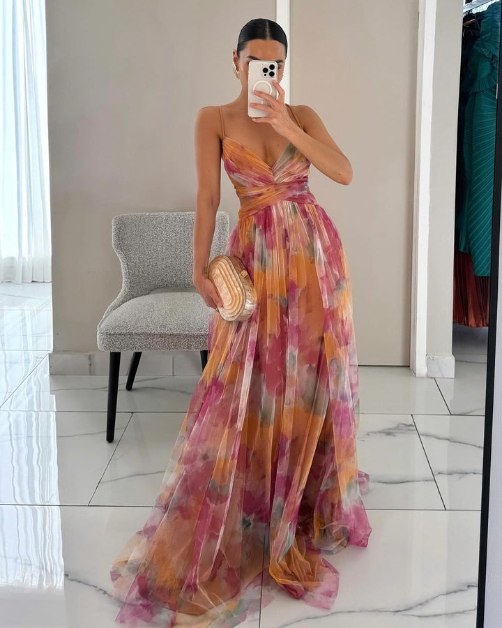 Esther – Enchanting Floral Print Maxi Dress
