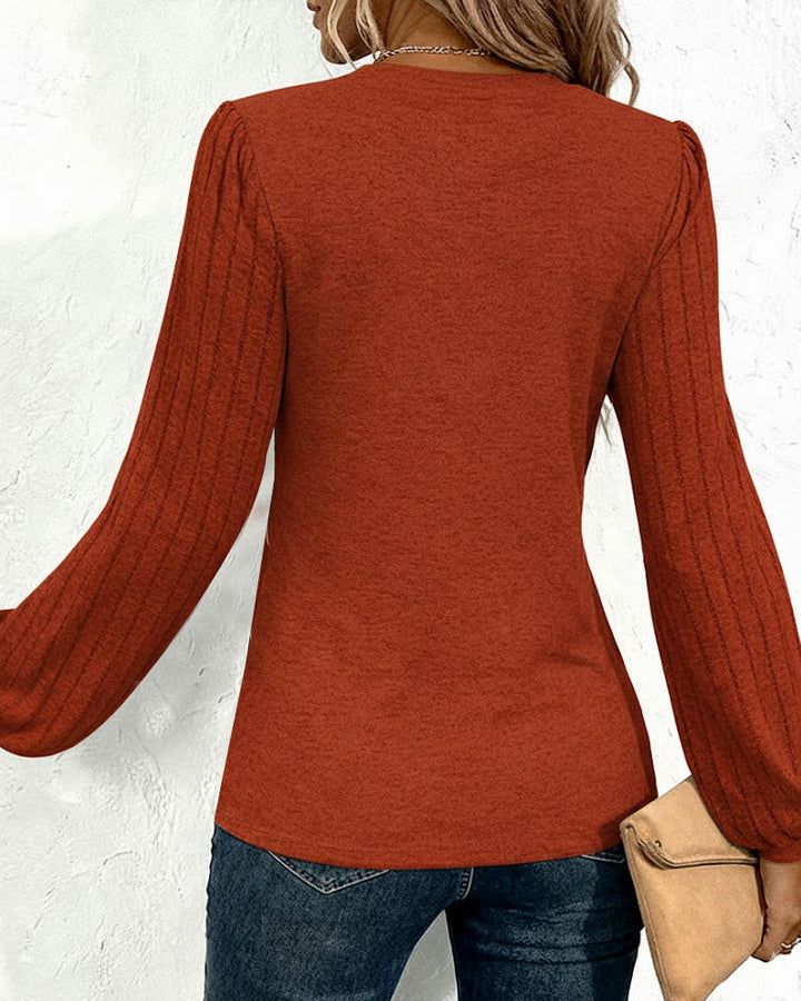 Striped Lantern Sleeve Top