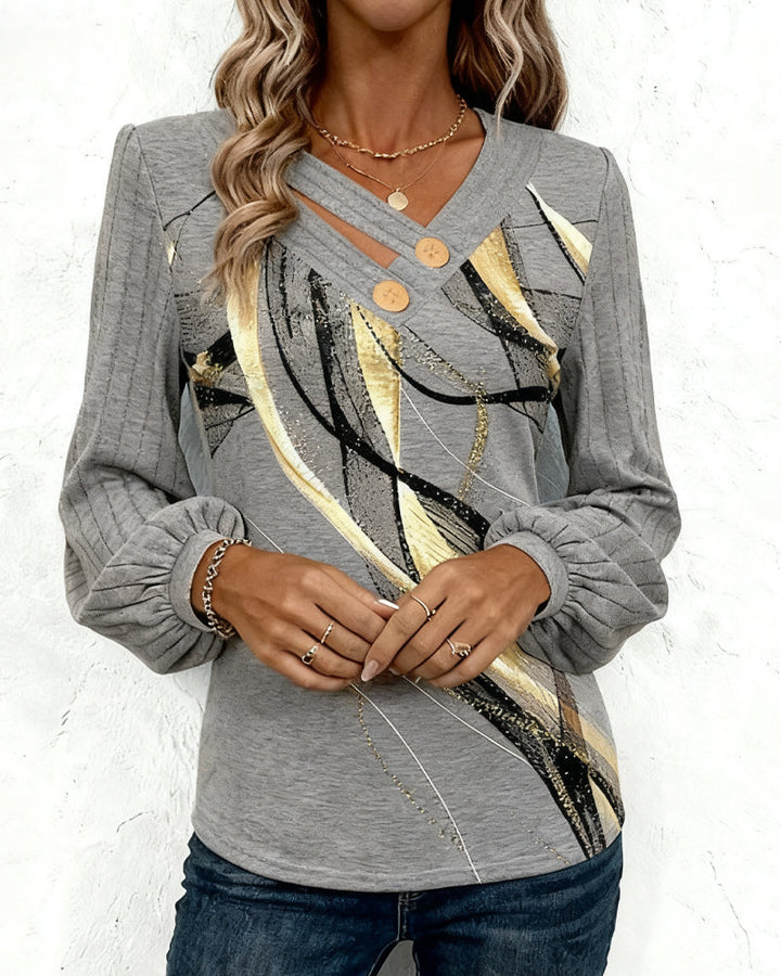 Striped Lantern Sleeve Top