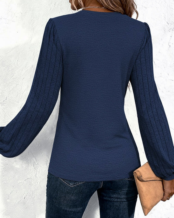 Striped Lantern Sleeve Top