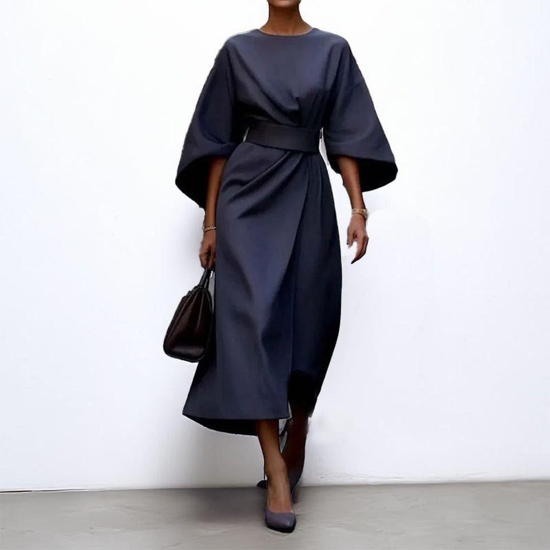 Eldra - Satin Feel Batwing Sleeve Maxi Dress