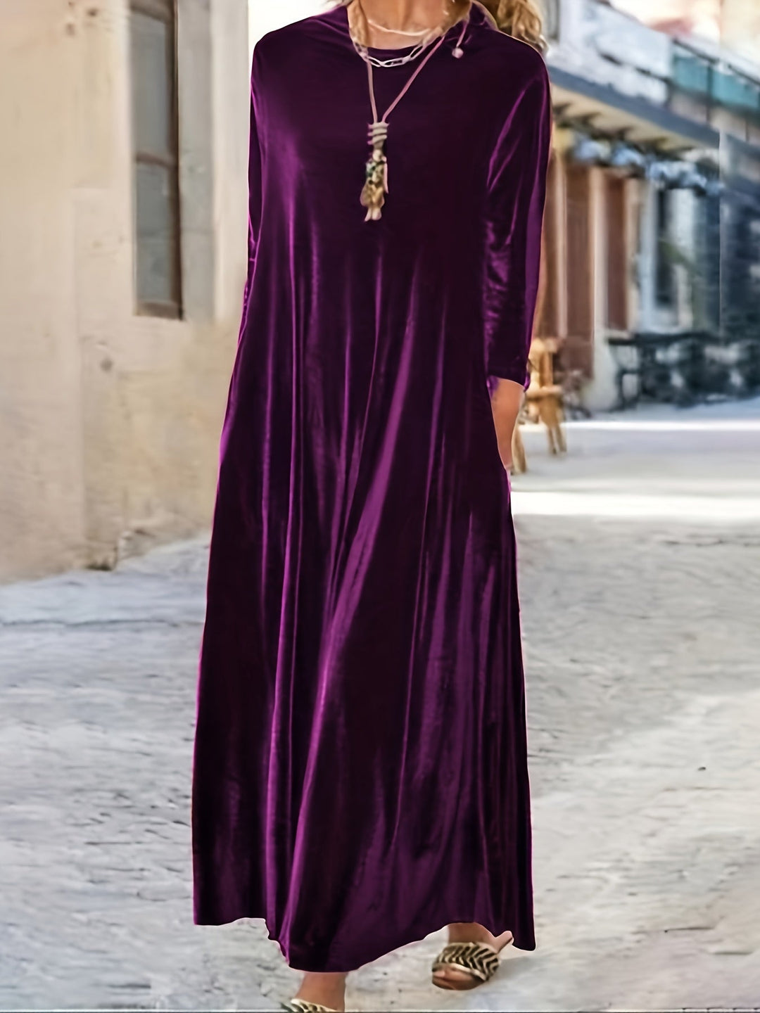Nessa - Luxe Velvet Flow Maxi Dress