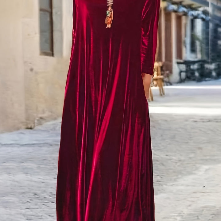 Nessa - Luxe Velvet Flow Maxi Dress